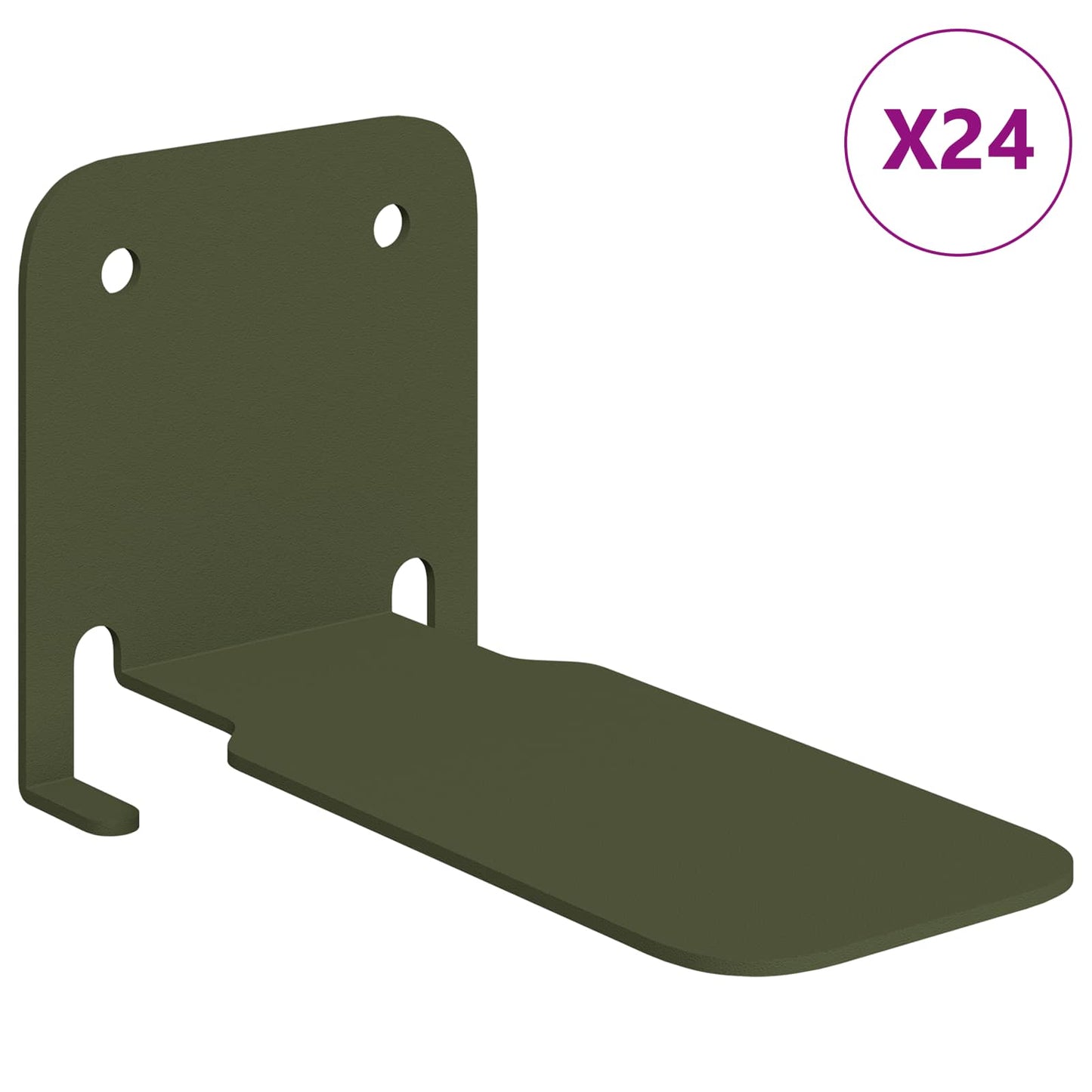 Floating Shelf with Shelf 24 pcs Olive Green 6 x 10.8 x 6.6 cm
