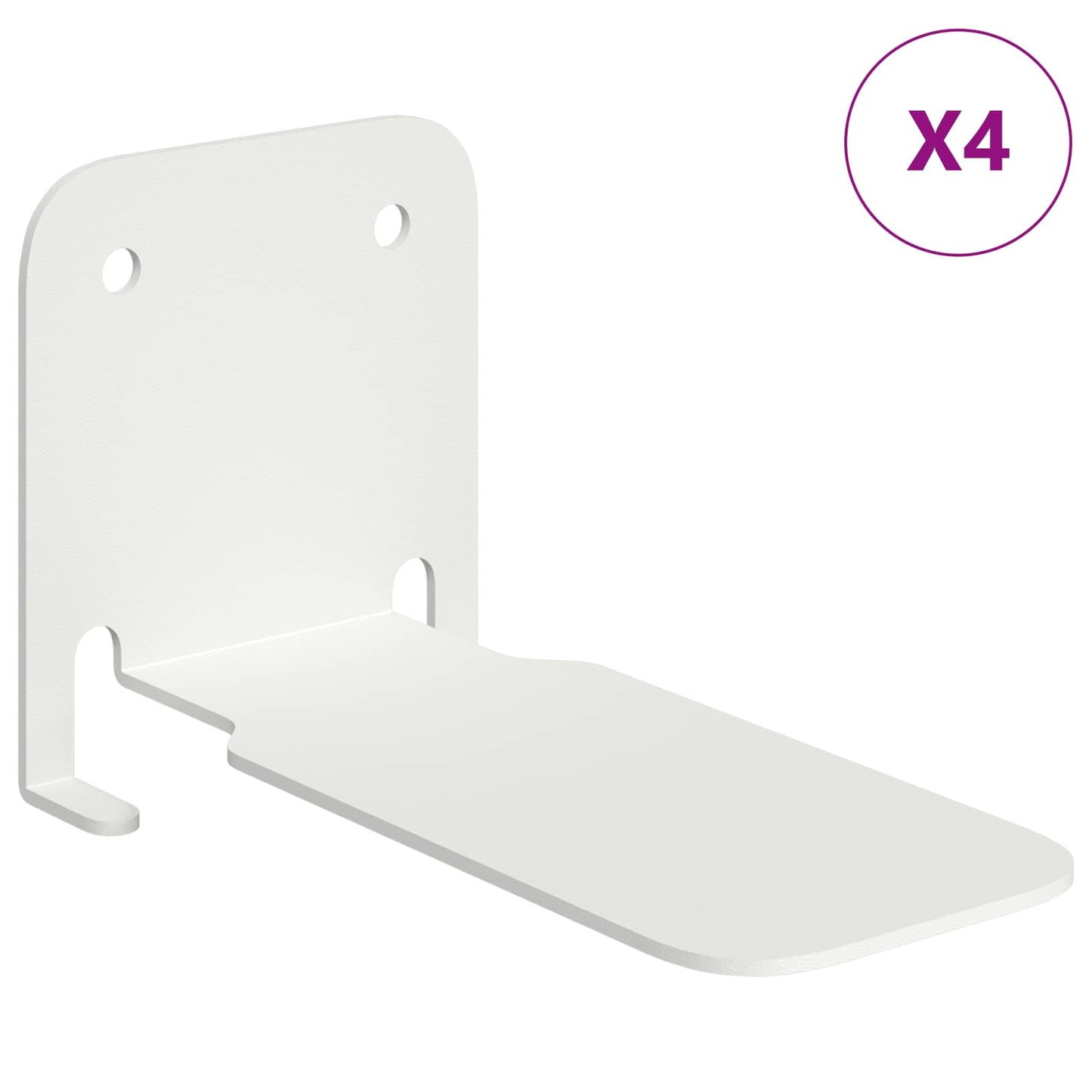 Floating Shelf with Shelf 4 pcs White 6 x 10.8 x 6.6 cm