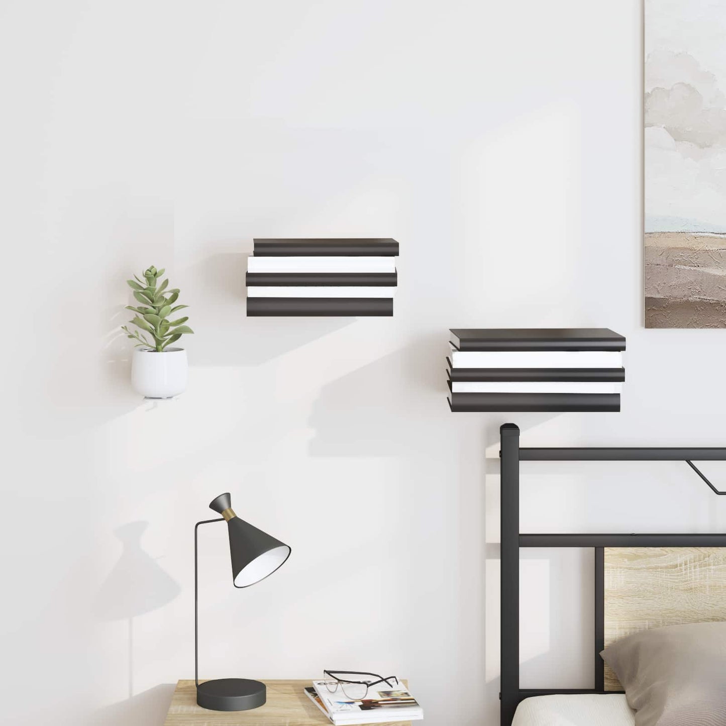Floating Shelf with Shelf 24 pcs White 6 x 10.8 x 6.6 cm