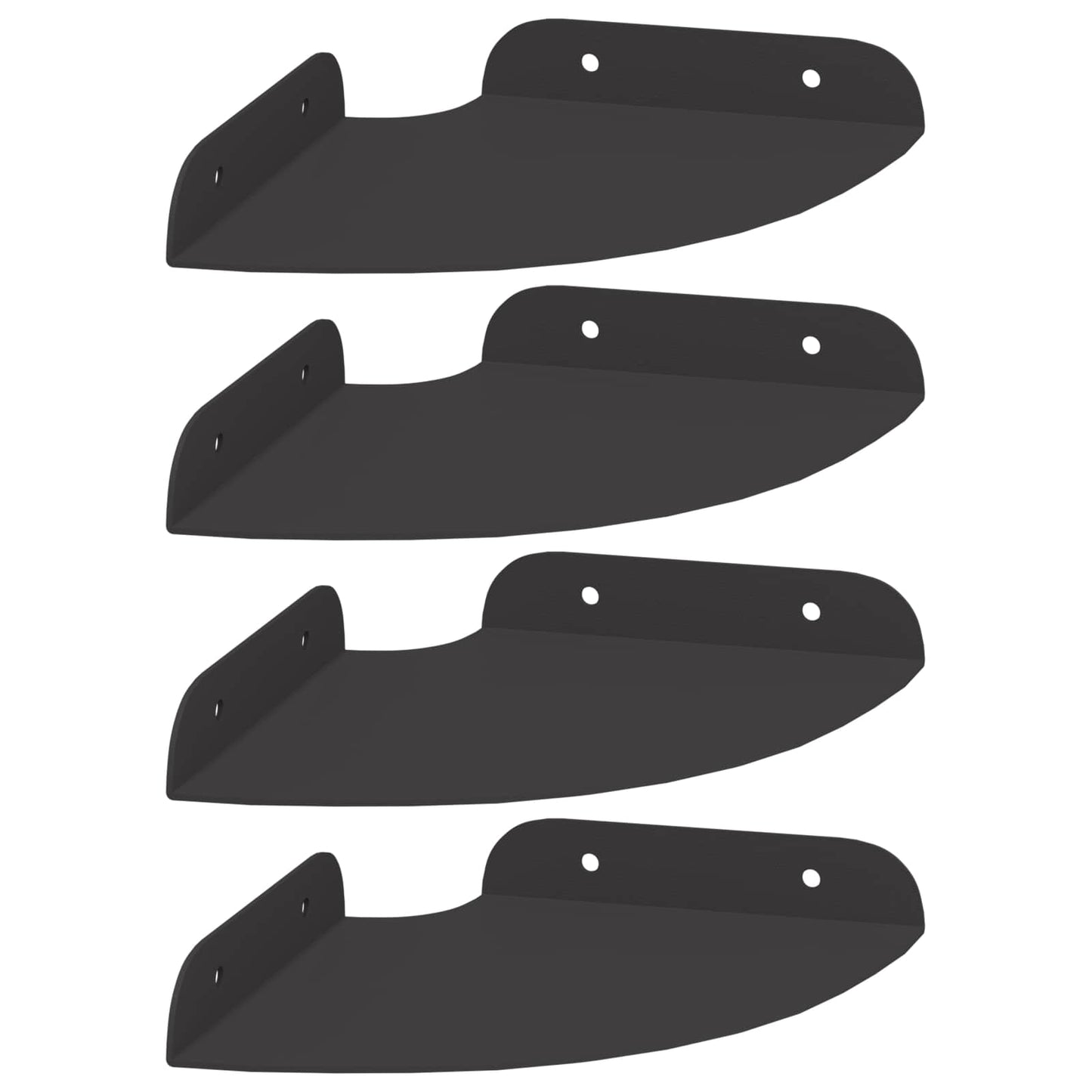 Floating Shelf with Shelf 4 pcs Black 15 x 15 x 2 cm