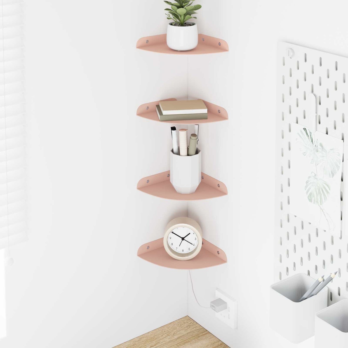 Floating Shelf with Shelf 4 pcs Pink 15 x 15 x 2 cm
