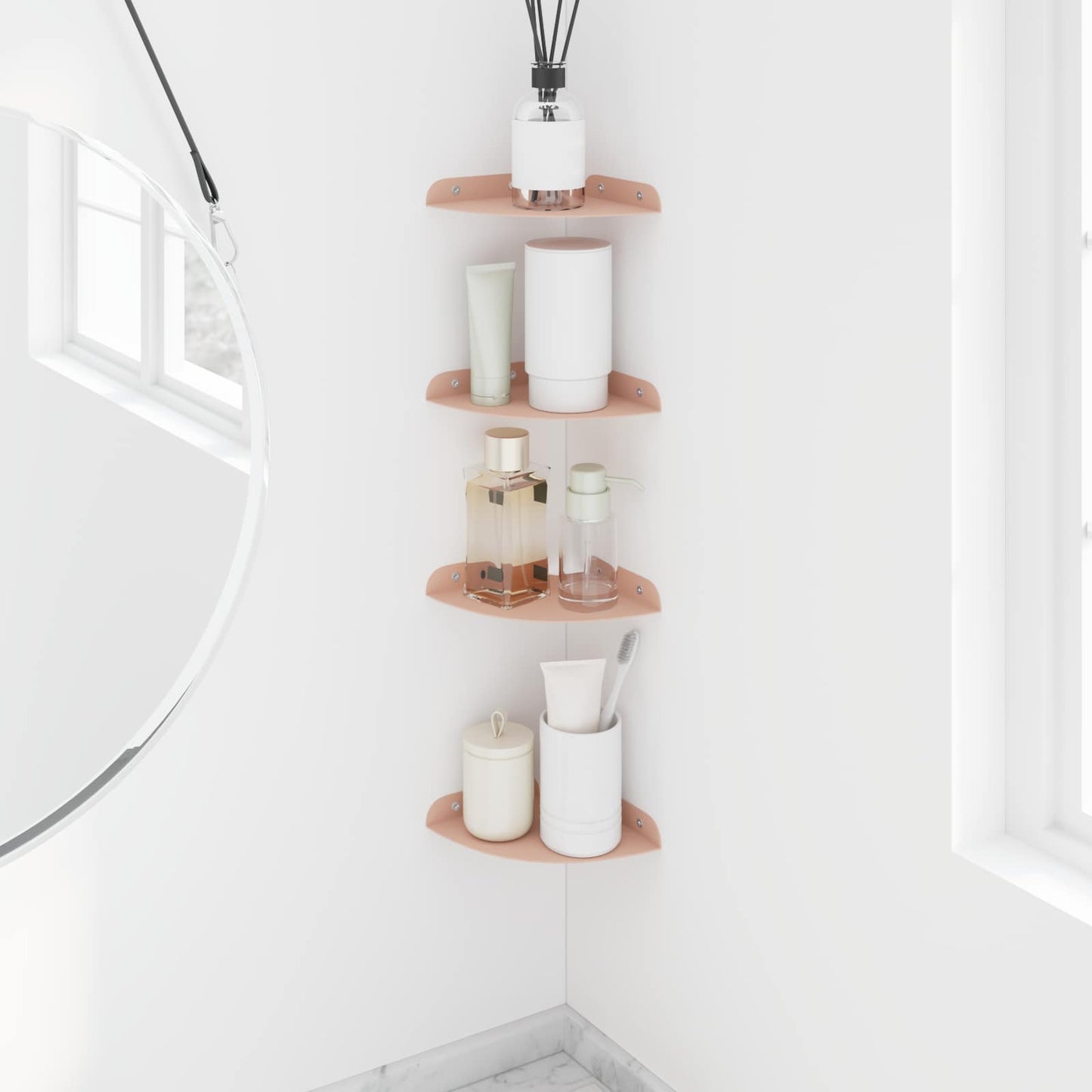Floating Shelf with Shelf 4 pcs Pink 15 x 15 x 2 cm