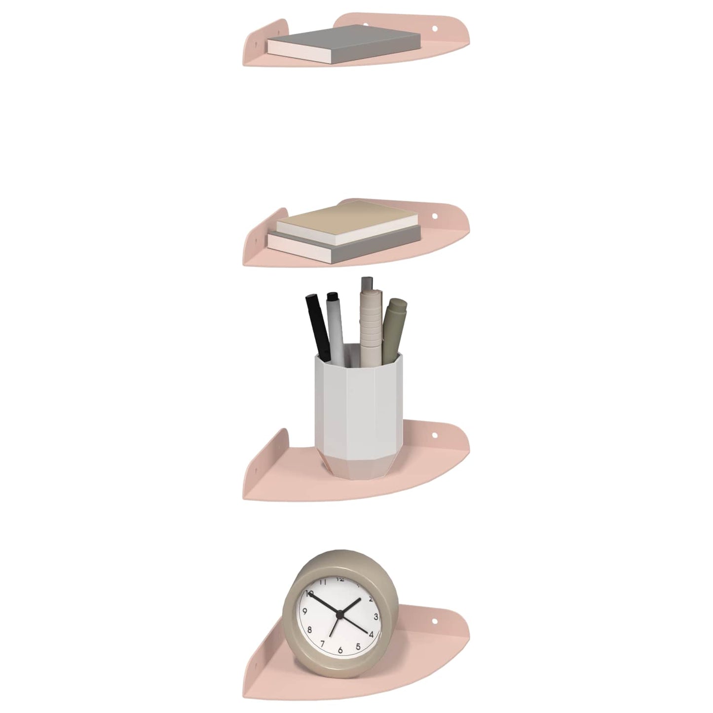 Floating Shelf with Shelf 4 pcs Pink 15 x 15 x 2 cm