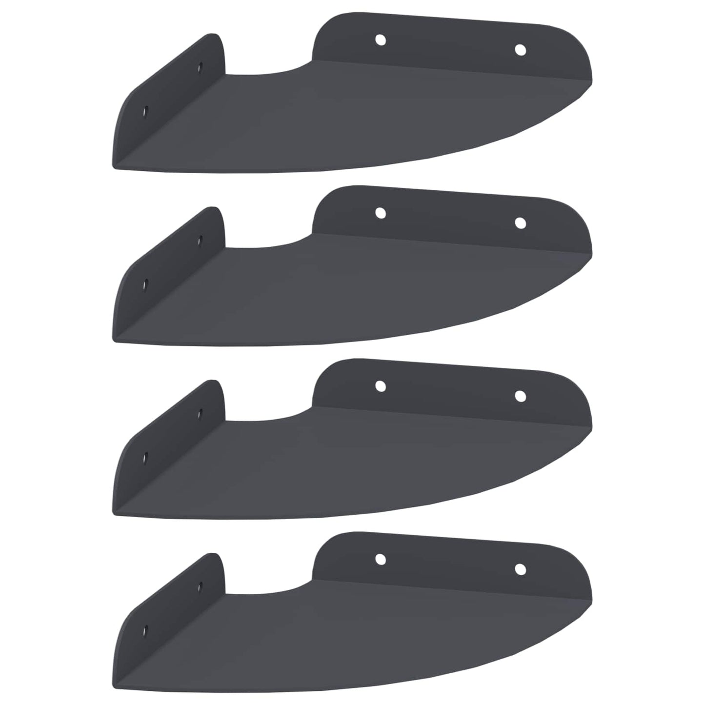 Floating Shelf with Shelf 4 pcs Anthracite 15 x 15 x 2 cm