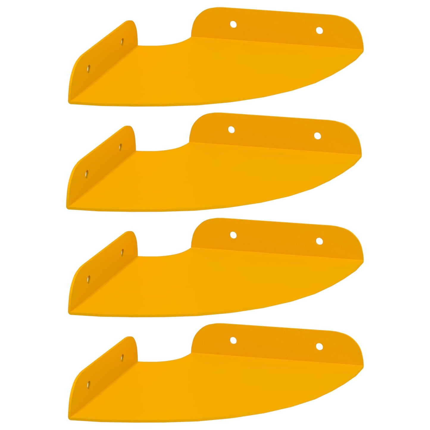 Floating Shelf with Shelf 4 pcs Mustard Yellow 15 x 15 x 2 cm