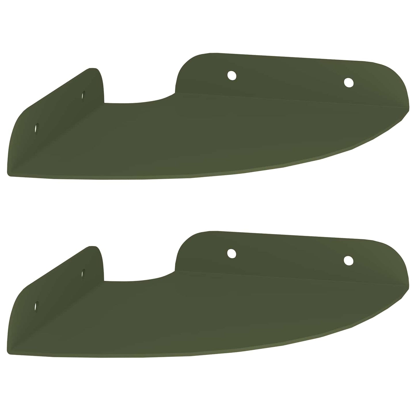 Floating Shelf with Shelf 2 pcs Olive Green 15 x 15 x 2 cm