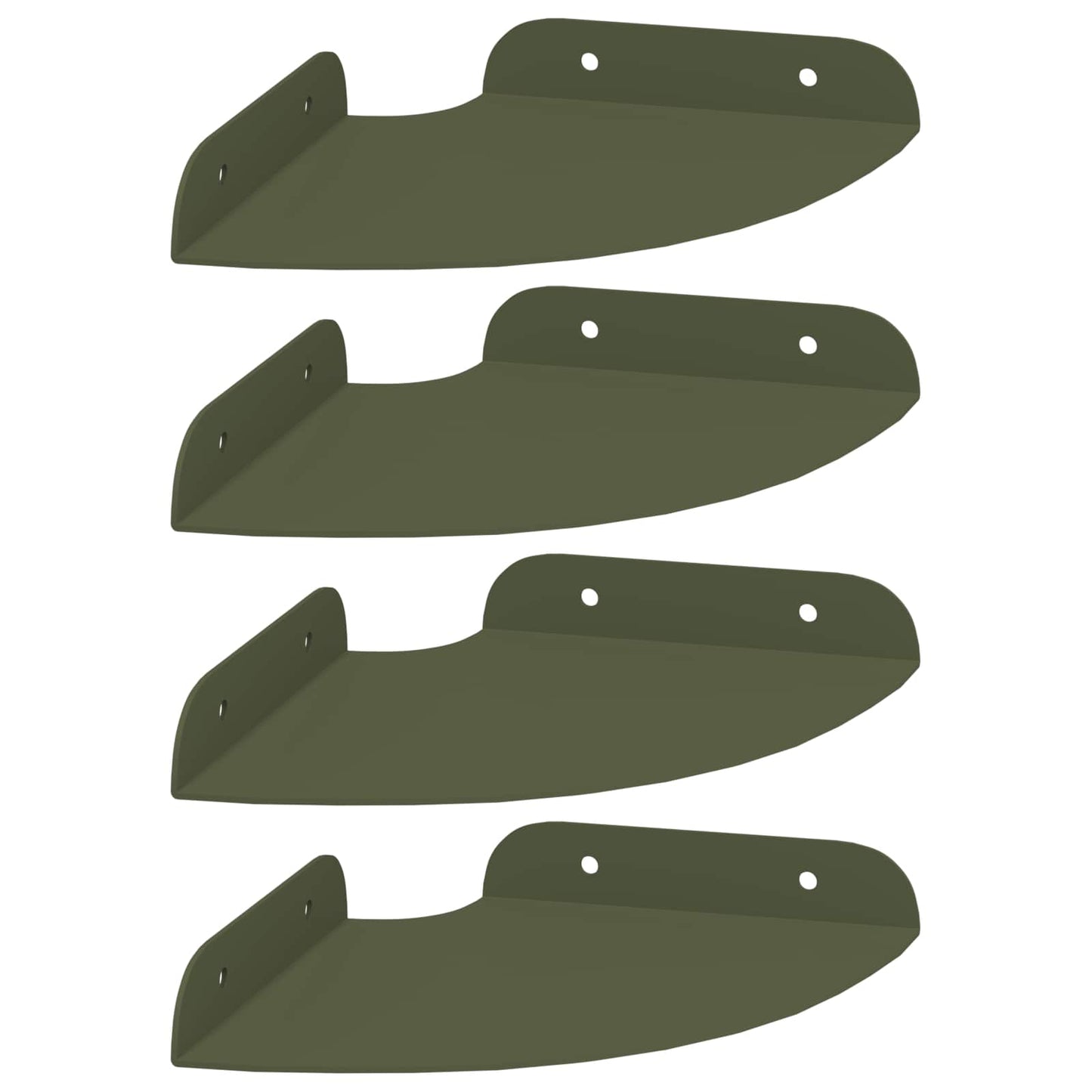 Floating Shelf with Shelf 4 pcs Olive Green 15 x 15 x 2 cm