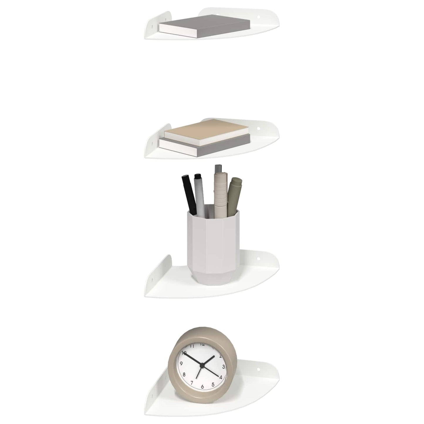 Floating Shelf with Shelf 4 pcs White 15 x 15 x 2 cm