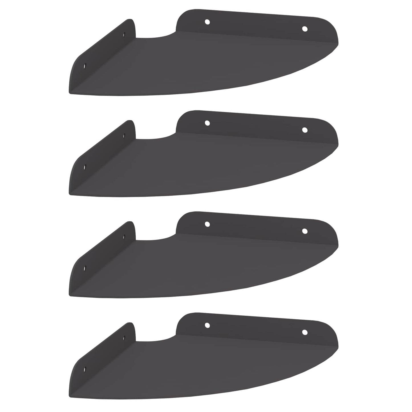 Floating Shelf with Shelf 4 pcs Black 18 x 18 x 2 cm