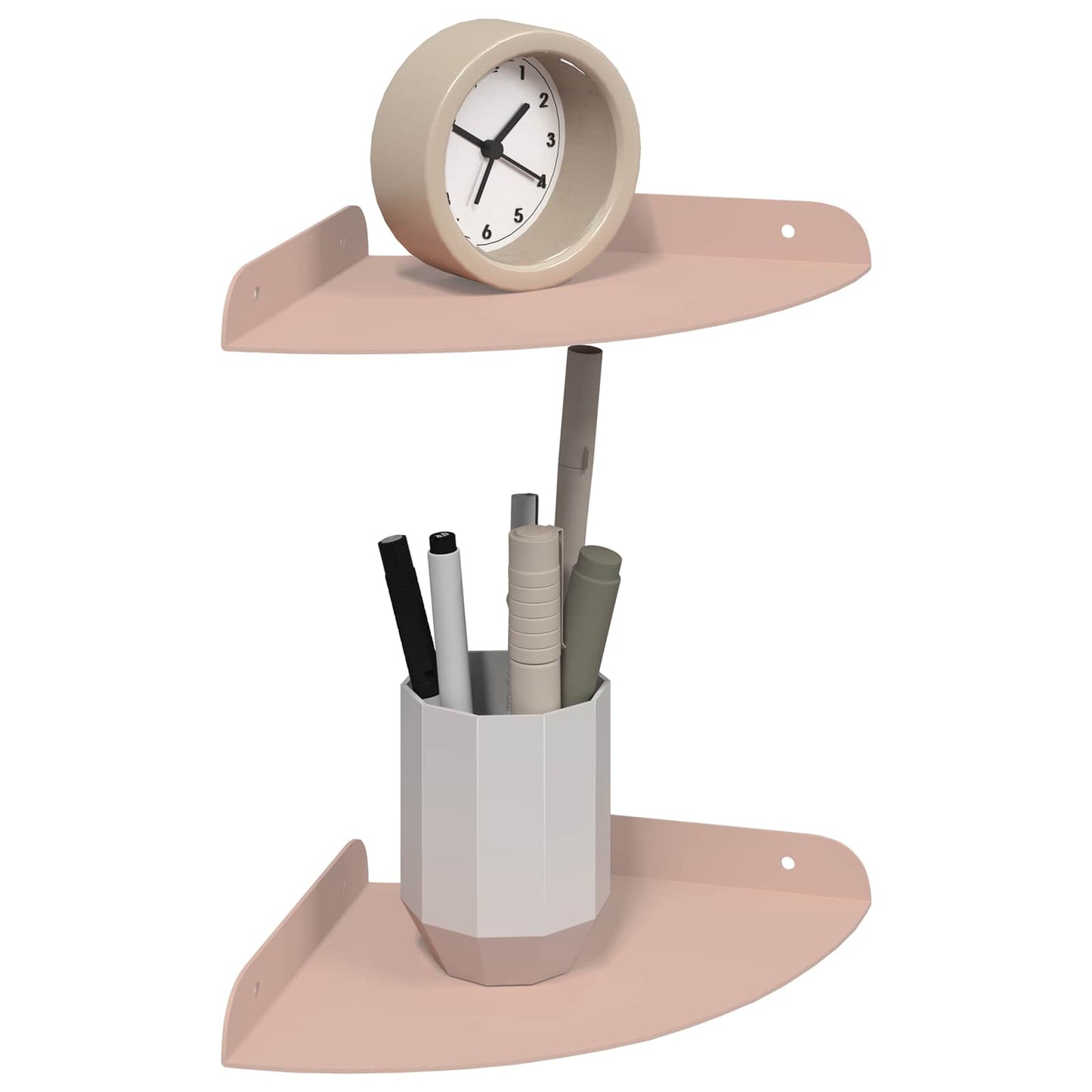 Floating Shelf with Shelf 2 pcs Pink 18 x 18 x 2 cm