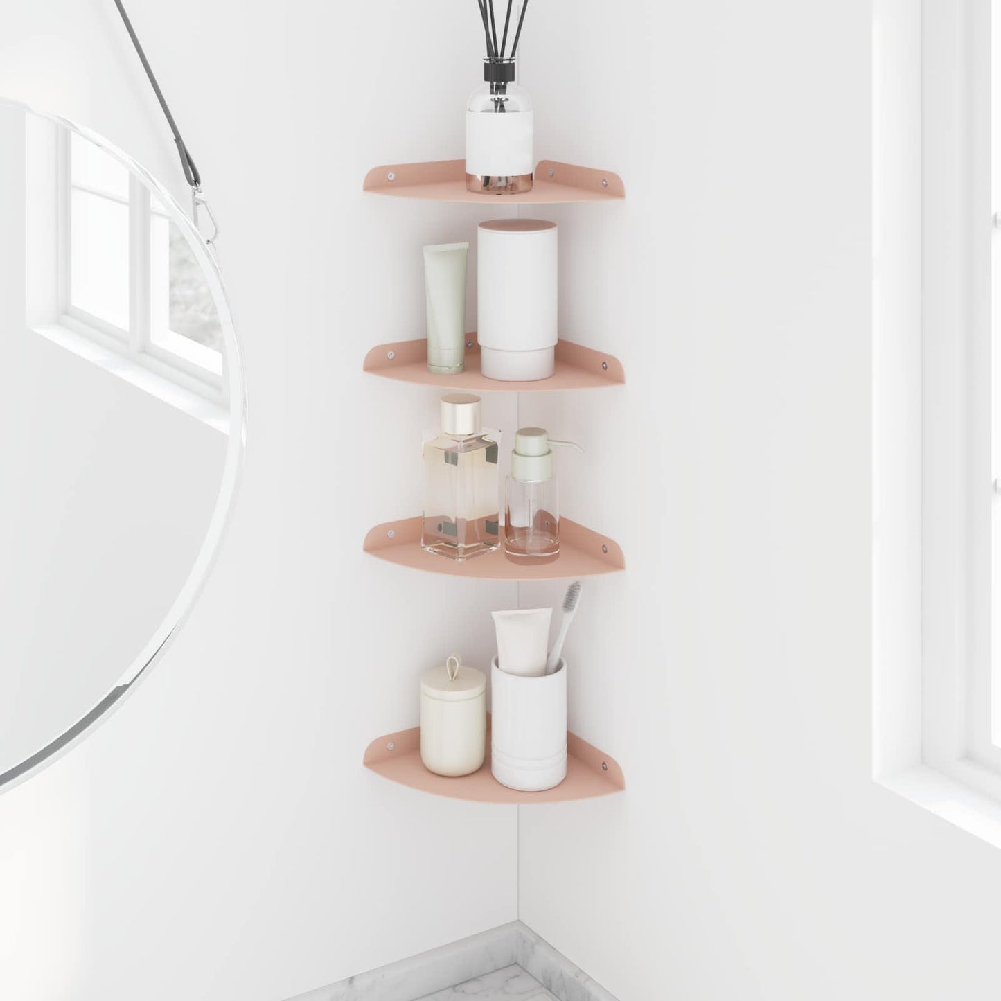 Floating Shelf with Shelf 4 pcs Pink 18 x 18 x 2 cm