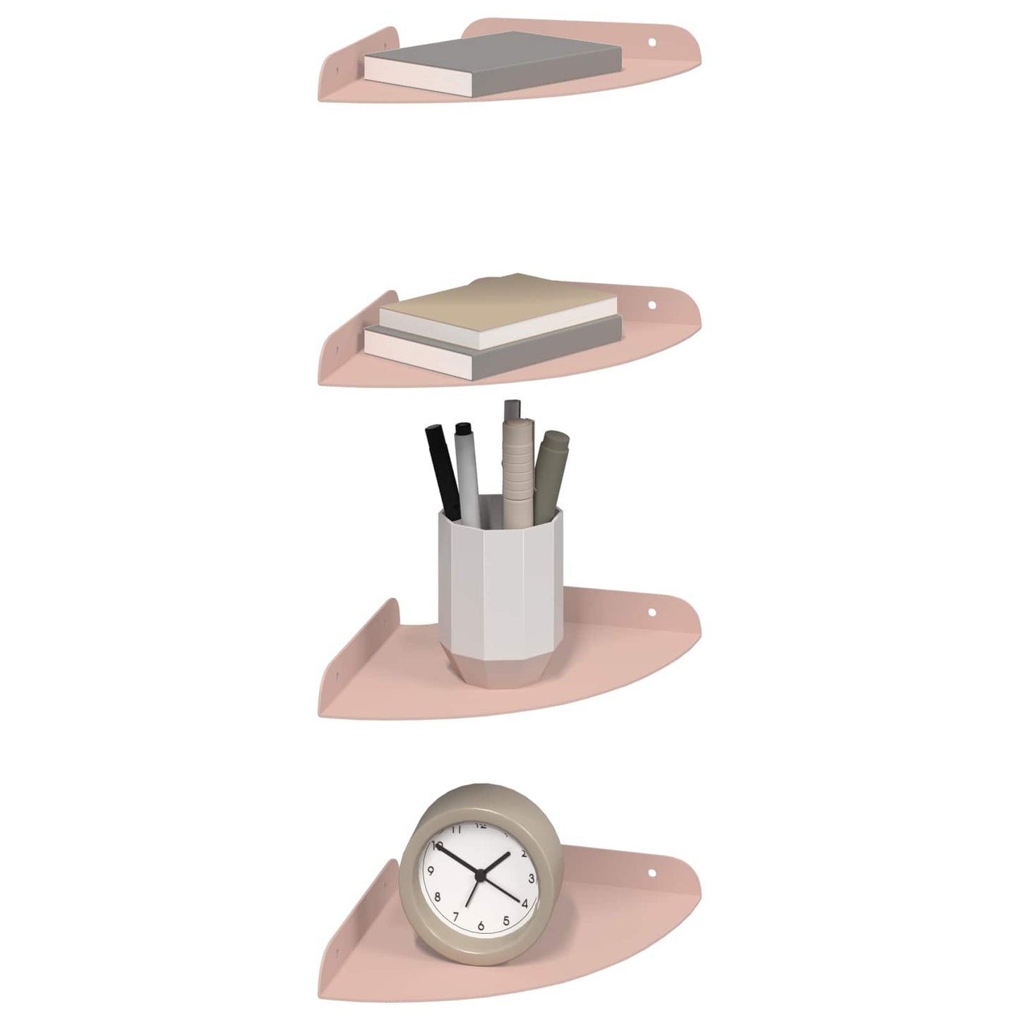 Floating Shelf with Shelf 4 pcs Pink 18 x 18 x 2 cm