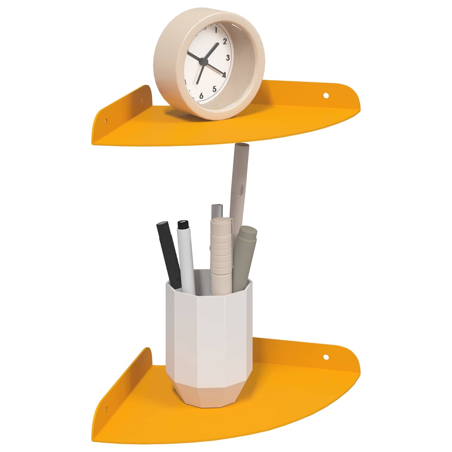 Floating Shelf with Shelf 2 pcs Mustard Yellow 18 x 18 x 2 cm