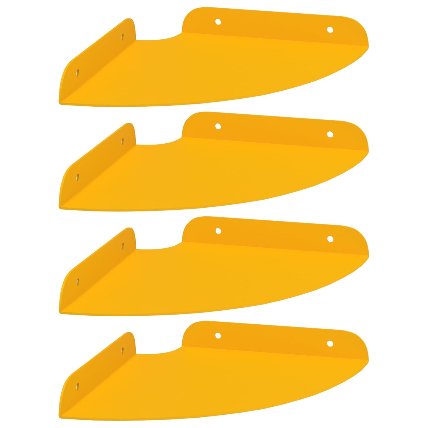 Floating Shelf with Shelf 4 pcs Mustard Yellow 18 x 18 x 2 cm