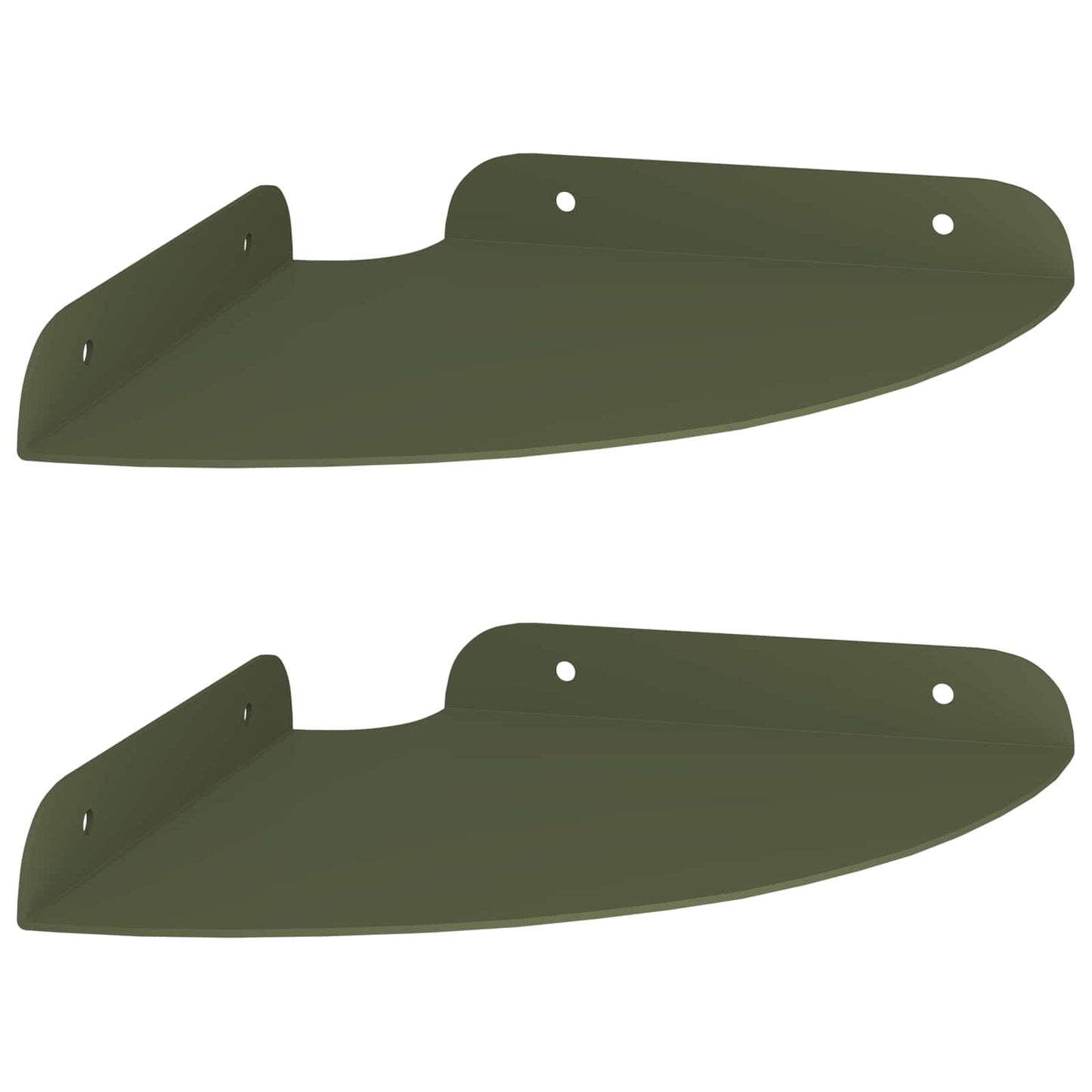 Floating Shelf with Shelf 2 pcs Olive Green 18 x 18 x 2 cm