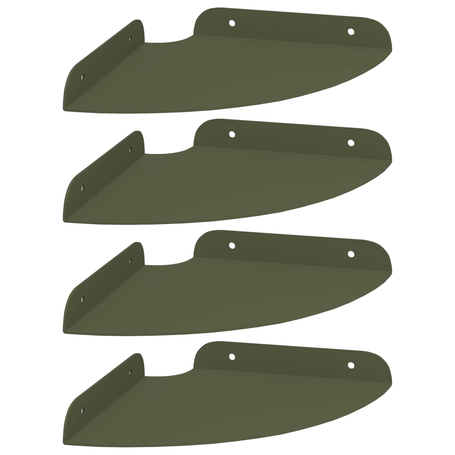 Floating Shelf with Shelf 4 pcs Olive Green 18 x 18 x 2 cm