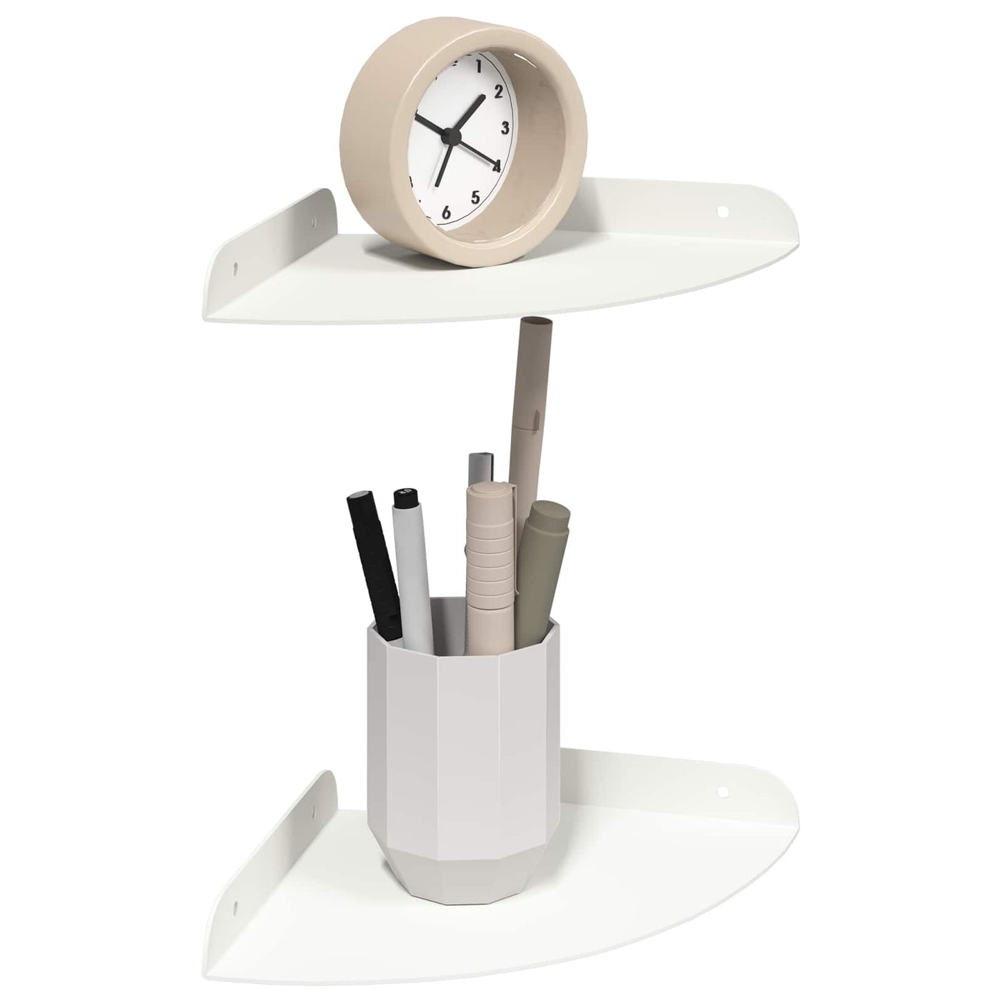 Floating Shelf with Shelf 2 pcs White 18 x 18 x 2 cm
