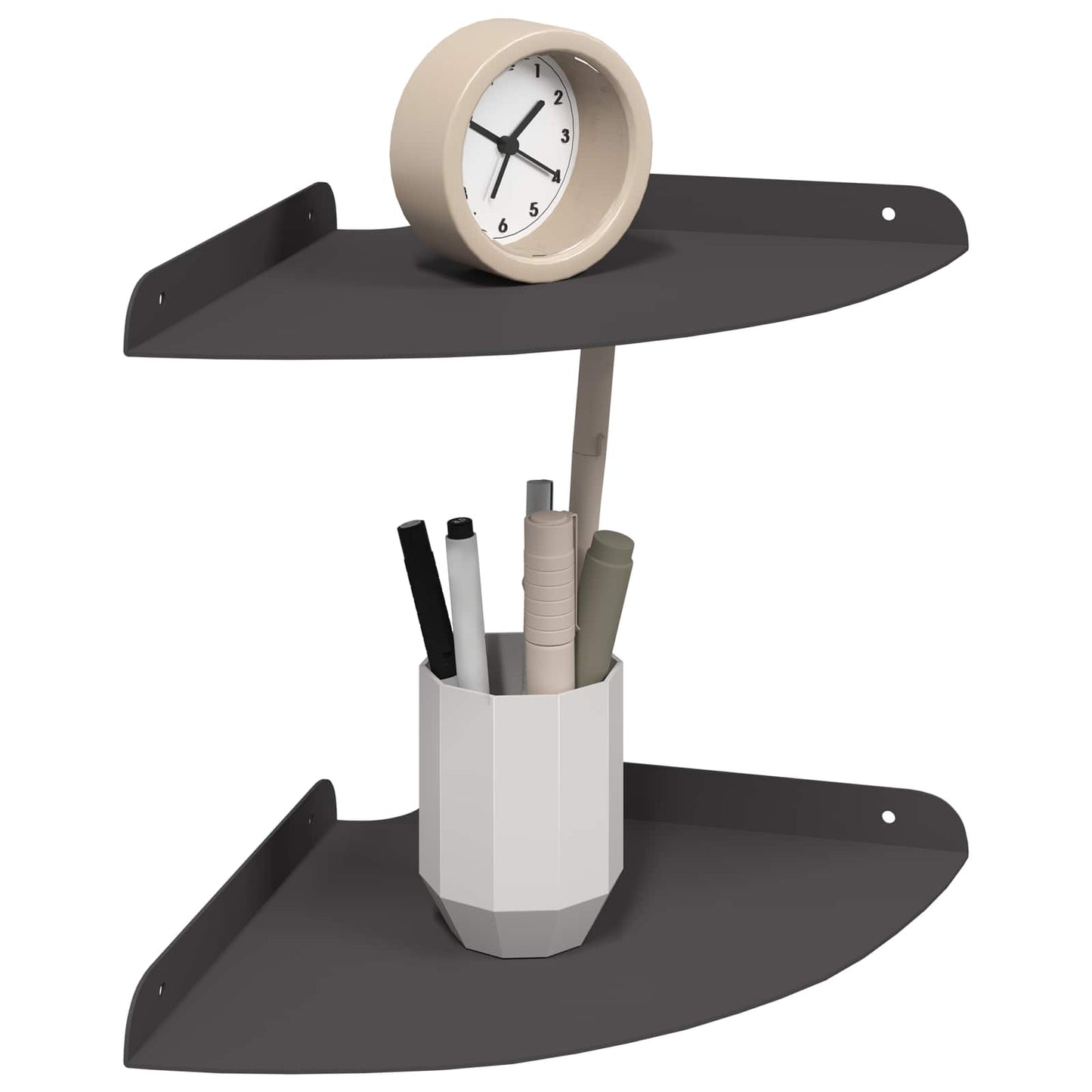 Corner Floating Shelf with Shelf 2 pcs Black 24 x 24 x 2 cm