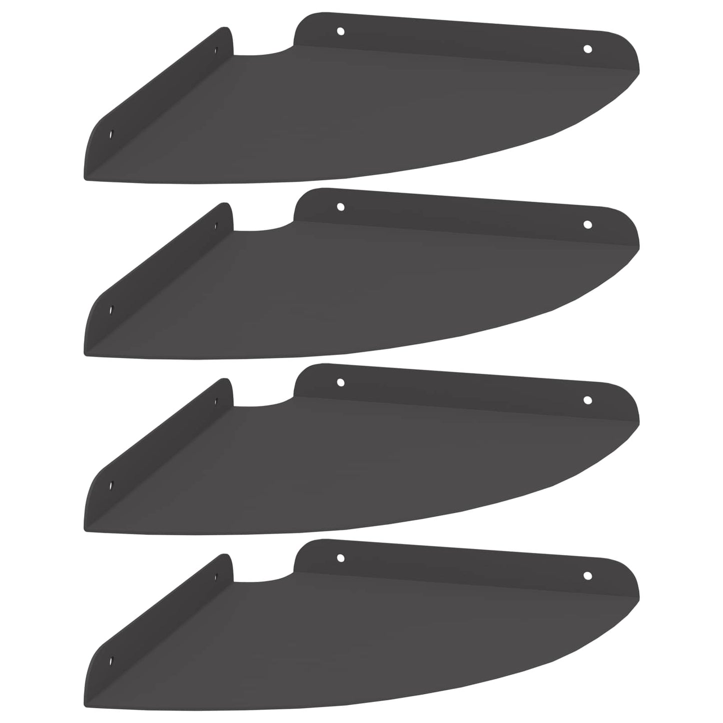 Floating Shelf with Shelf 4 pcs Black 24 x 24 x 2 cm