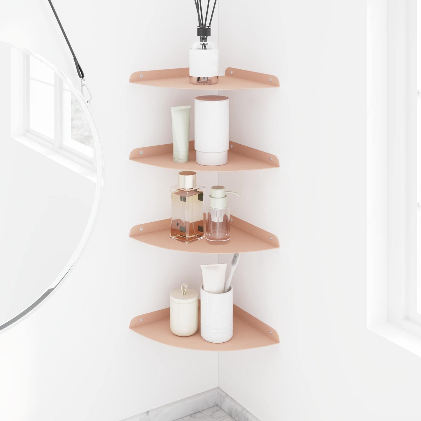 Floating Shelf with Shelf 4 pcs Pink 24 x 24 x 2 cm