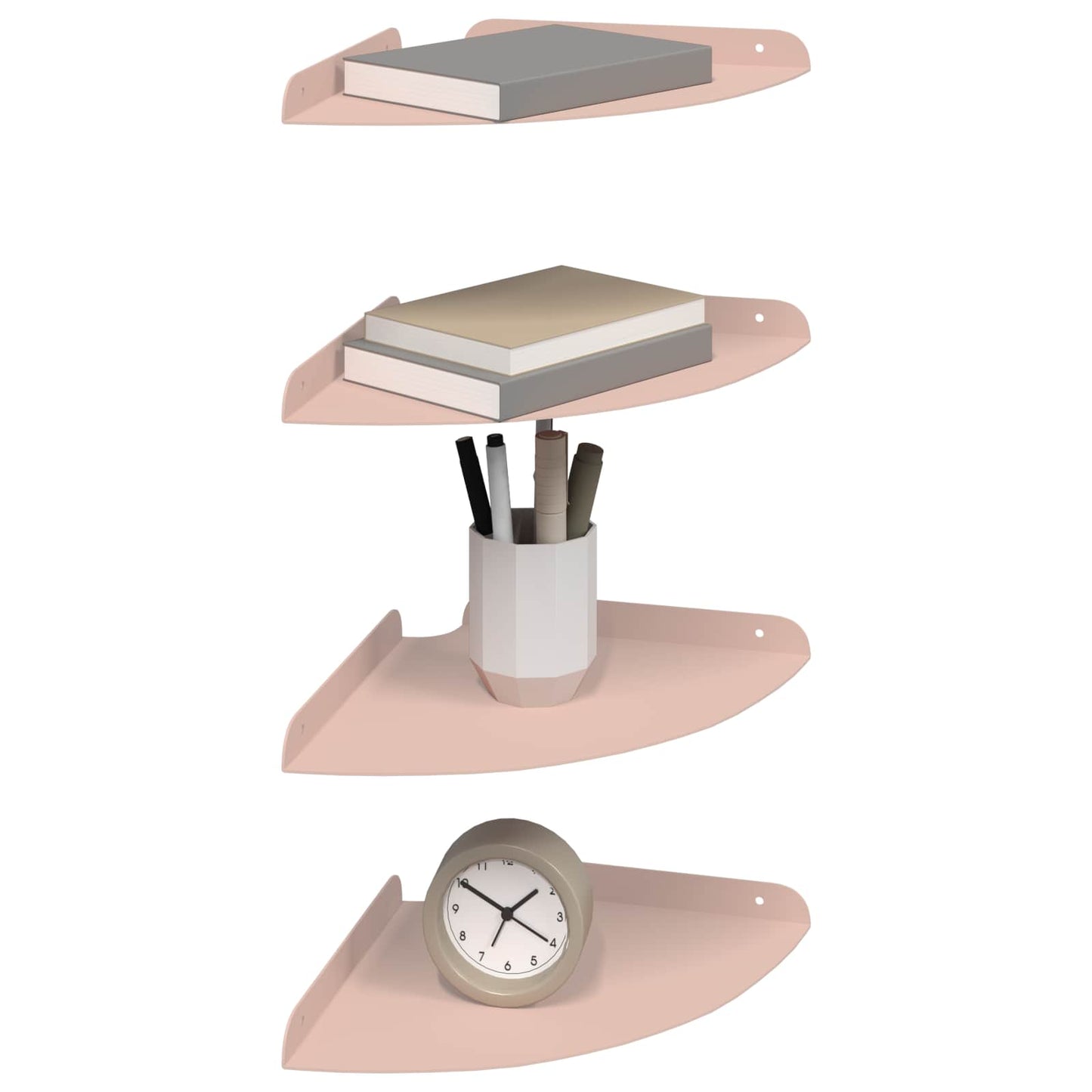 Floating Shelf with Shelf 4 pcs Pink 24 x 24 x 2 cm