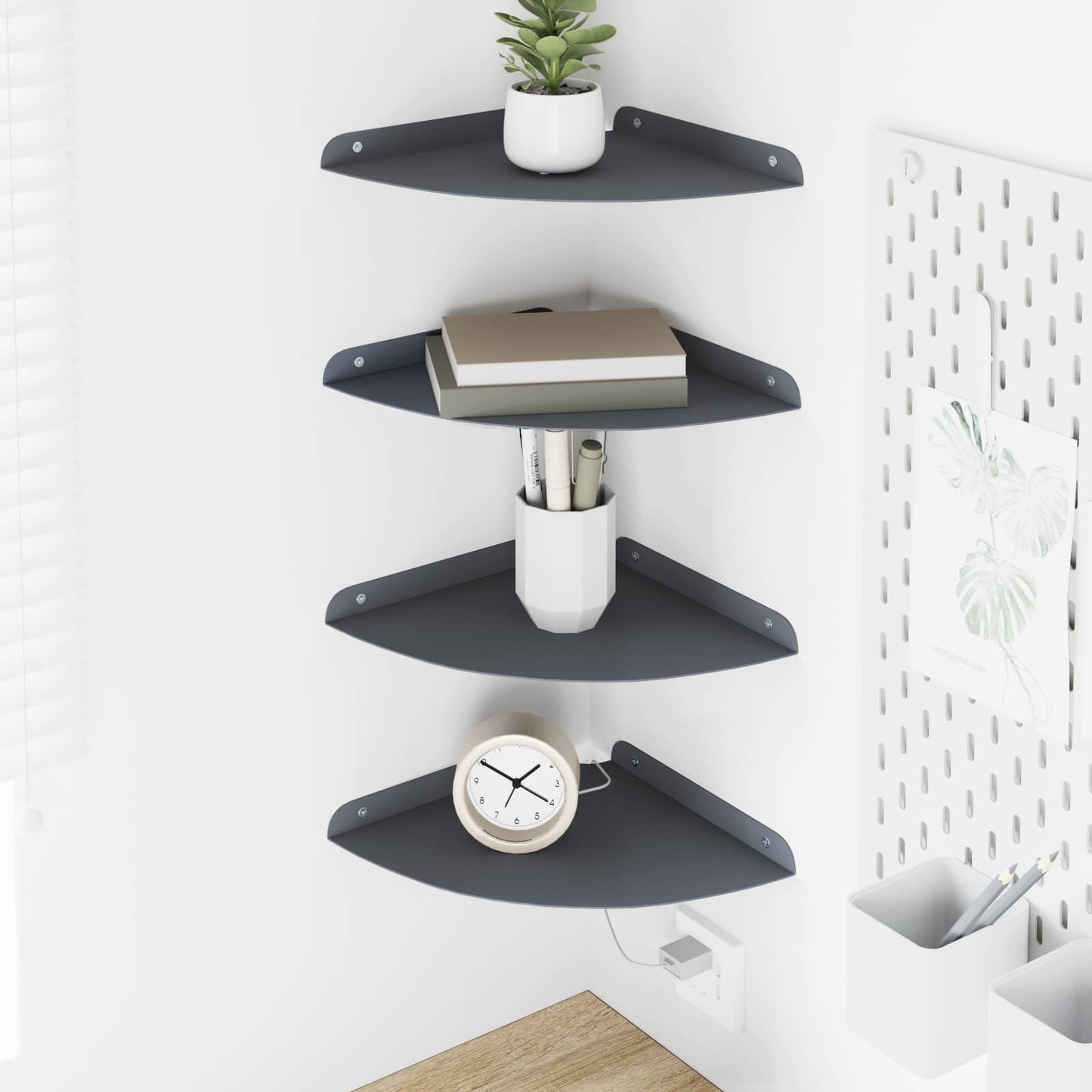 Floating Shelf with Shelf 4 pcs Anthracite 24 x 24 x 2.3 cm