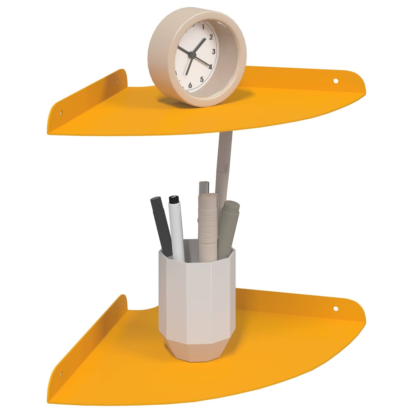 Floating Shelf with Shelf 2 pcs Mustard Yellow 24 x 24 x 2 cm