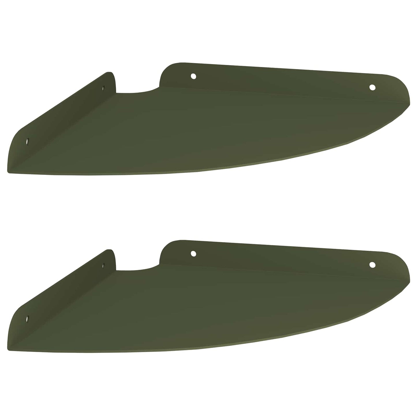 Floating Shelf with Shelf 2 pcs Olive Green 24 x 24 x 2 cm