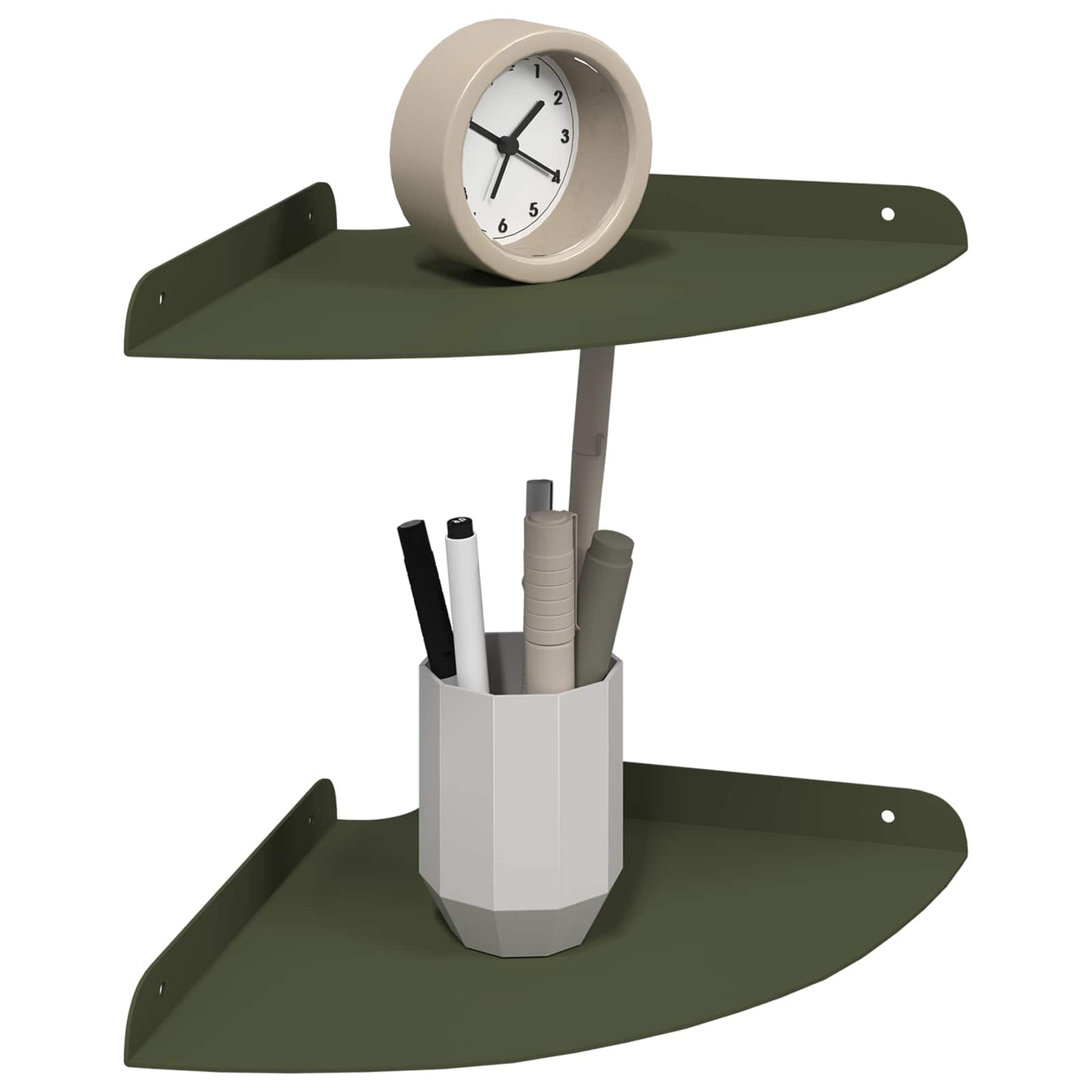 Floating Shelf with Shelf 2 pcs Olive Green 24 x 24 x 2 cm