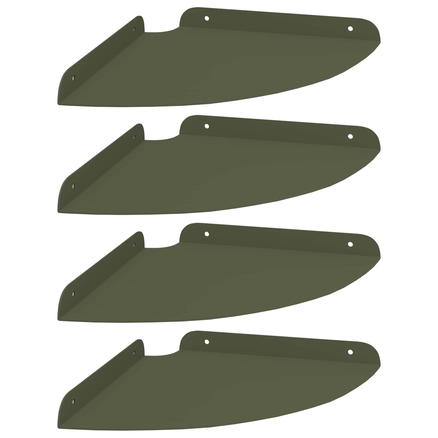Floating Shelf with Shelf 4 pcs Olive Green 24 x 24 x 2 cm