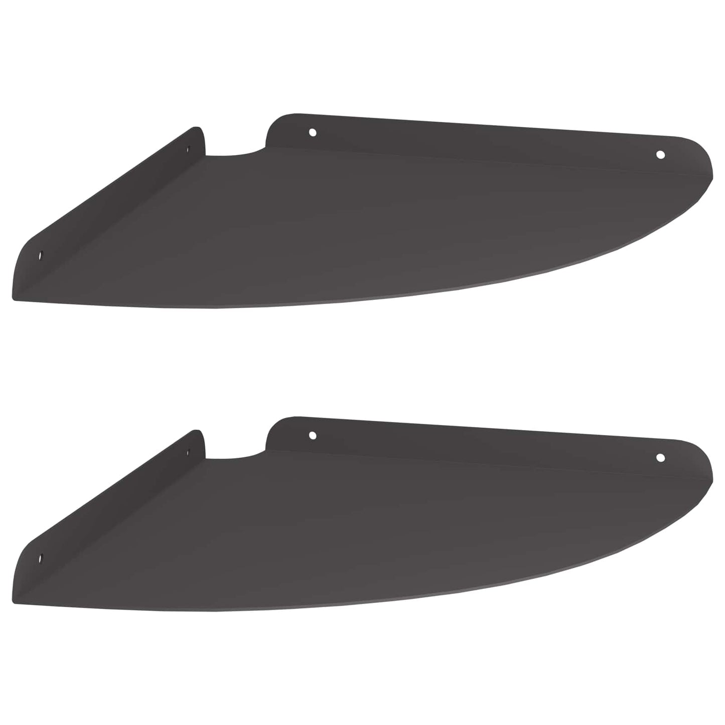 Corner Floating Shelf with Shelf 2 pcs Black 30 x 30 x 2 cm