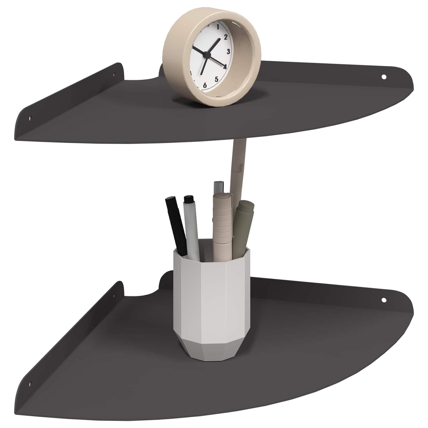 Corner Floating Shelf with Shelf 2 pcs Black 30 x 30 x 2 cm