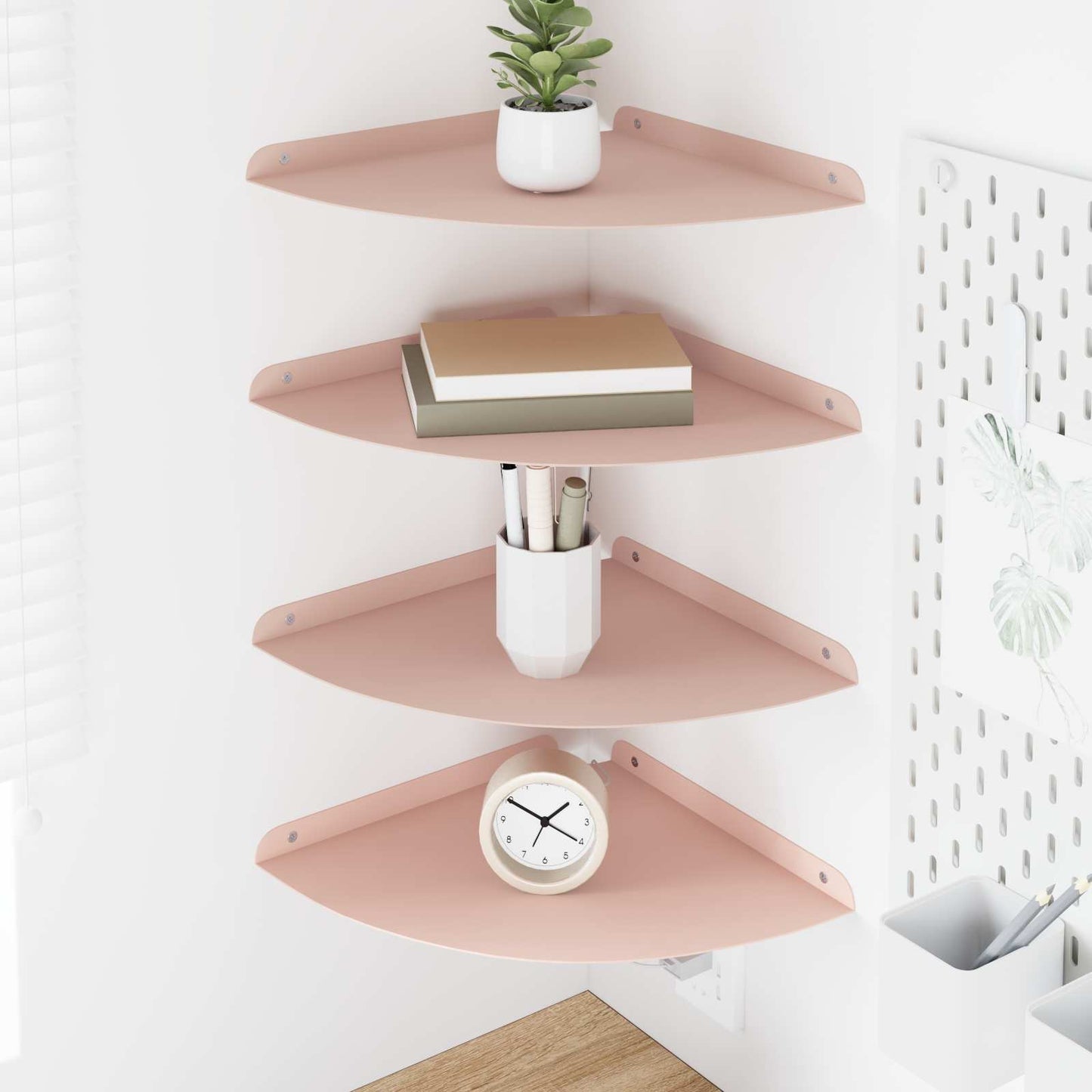 Floating Shelf with Shelf 4 pcs Pink 30 x 30 x 2 cm