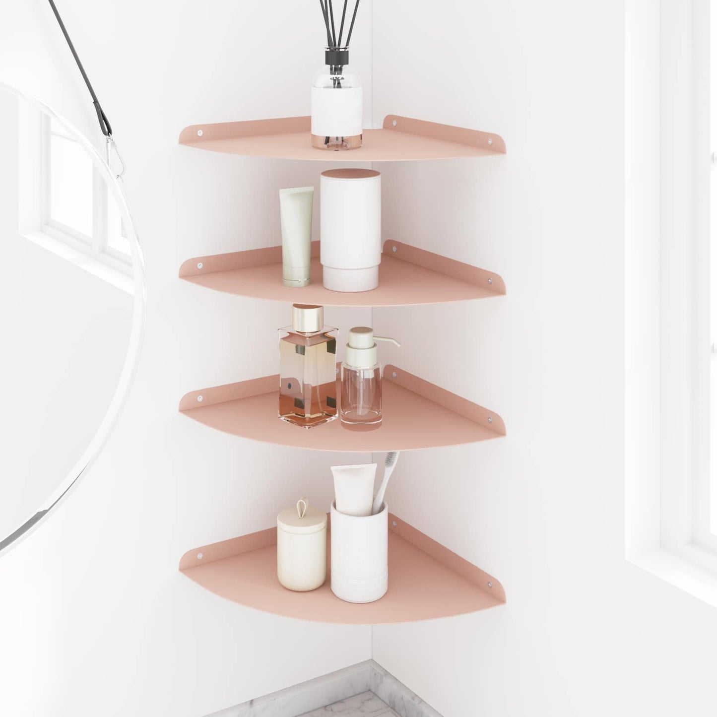 Floating Shelf with Shelf 4 pcs Pink 30 x 30 x 2 cm