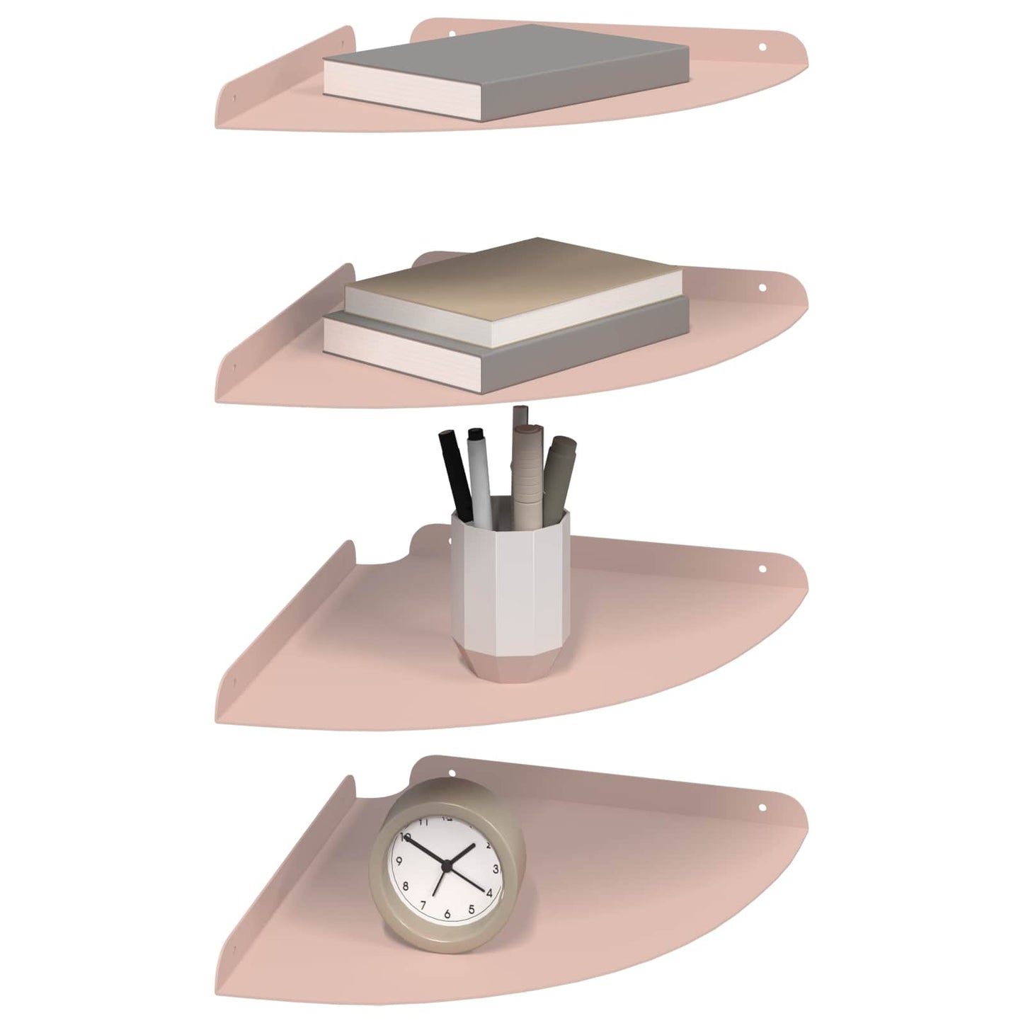 Floating Shelf with Shelf 4 pcs Pink 30 x 30 x 2 cm