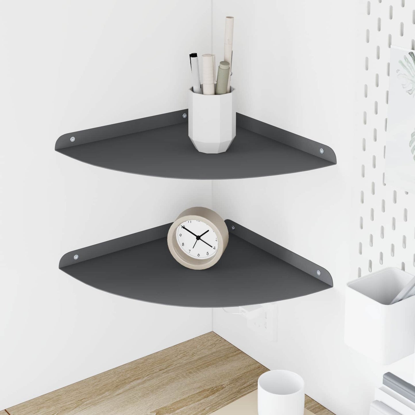 Floating Shelf with Shelf 2 pcs Anthracite 30 x 30 x 2 cm