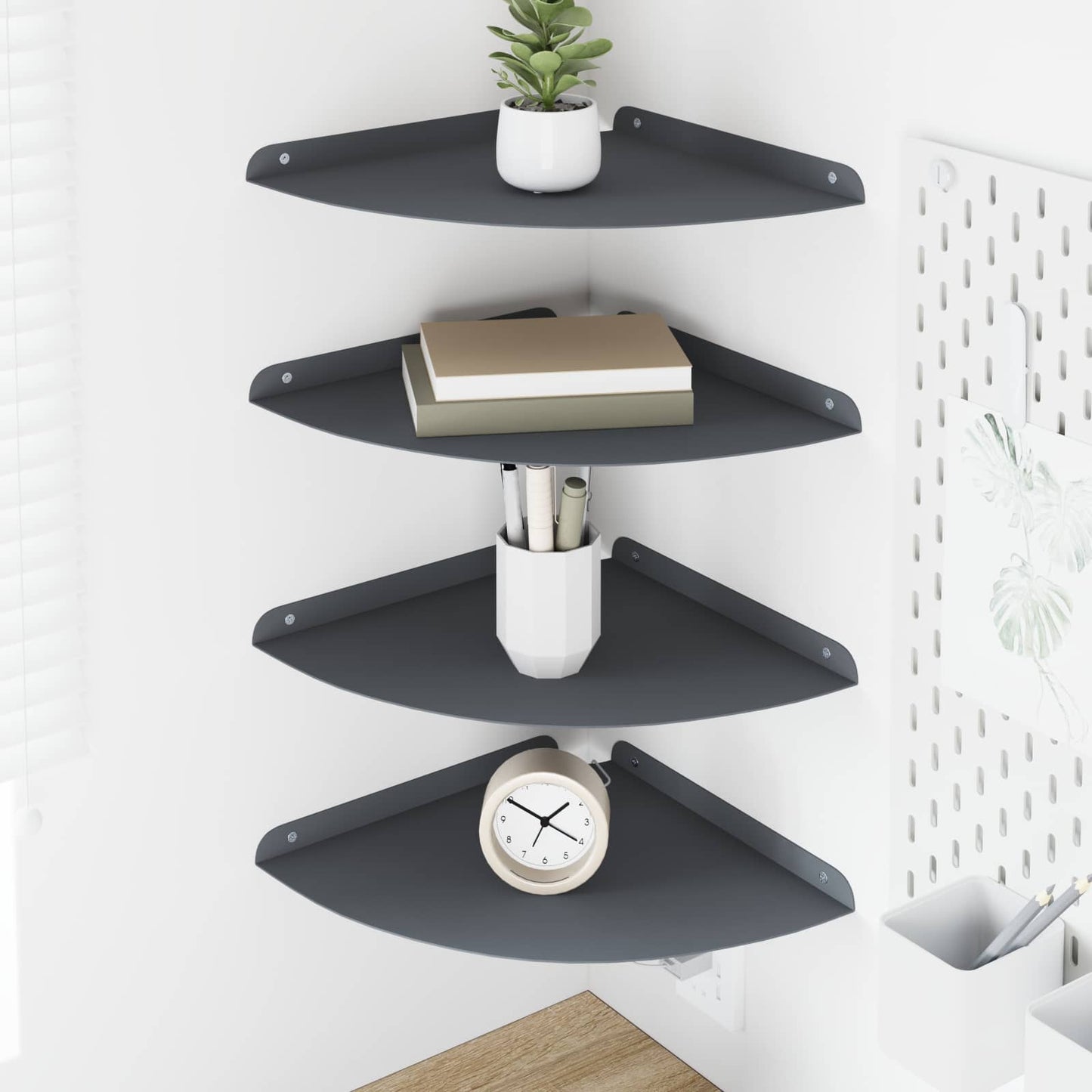 Floating Shelf with Shelf 4 pcs Anthracite 30 x 30 x 2 cm