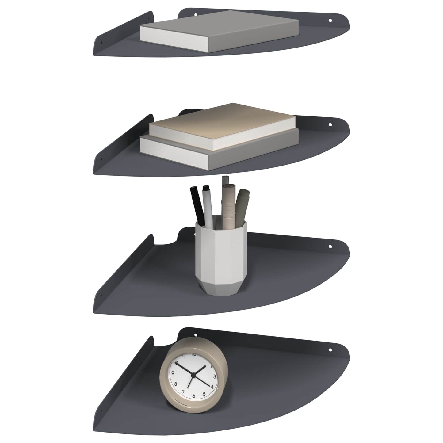 Floating Shelf with Shelf 4 pcs Anthracite 30 x 30 x 2 cm