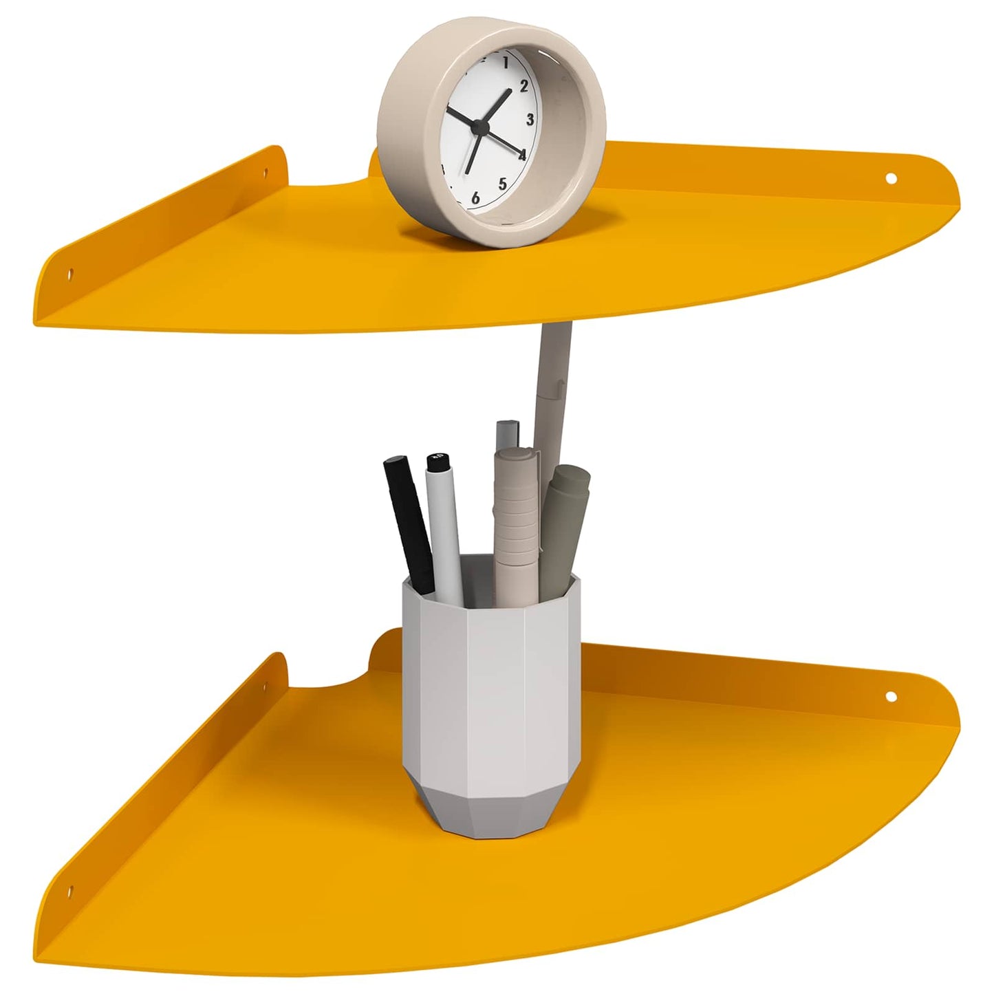 Floating Shelf with Shelf 2 pcs Mustard Yellow 30 x 30 x 2 cm