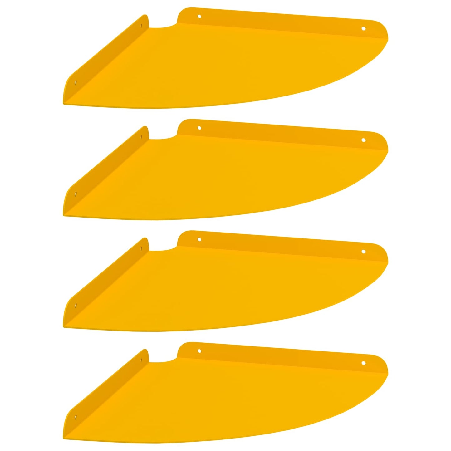 Floating Shelf with Shelf 4 pcs Mustard Yellow 30 x 30 x 2 cm