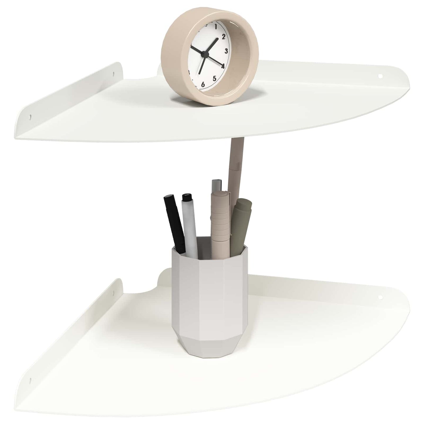 Floating Shelf with Shelf 2 pcs White 30 x 30 x 2 cm