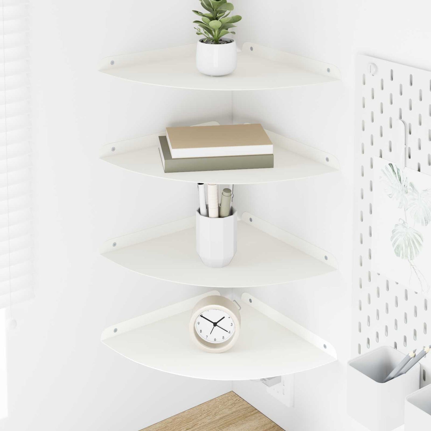 Floating Shelf with Shelf 4 pcs White 30 x 30 x 2 cm