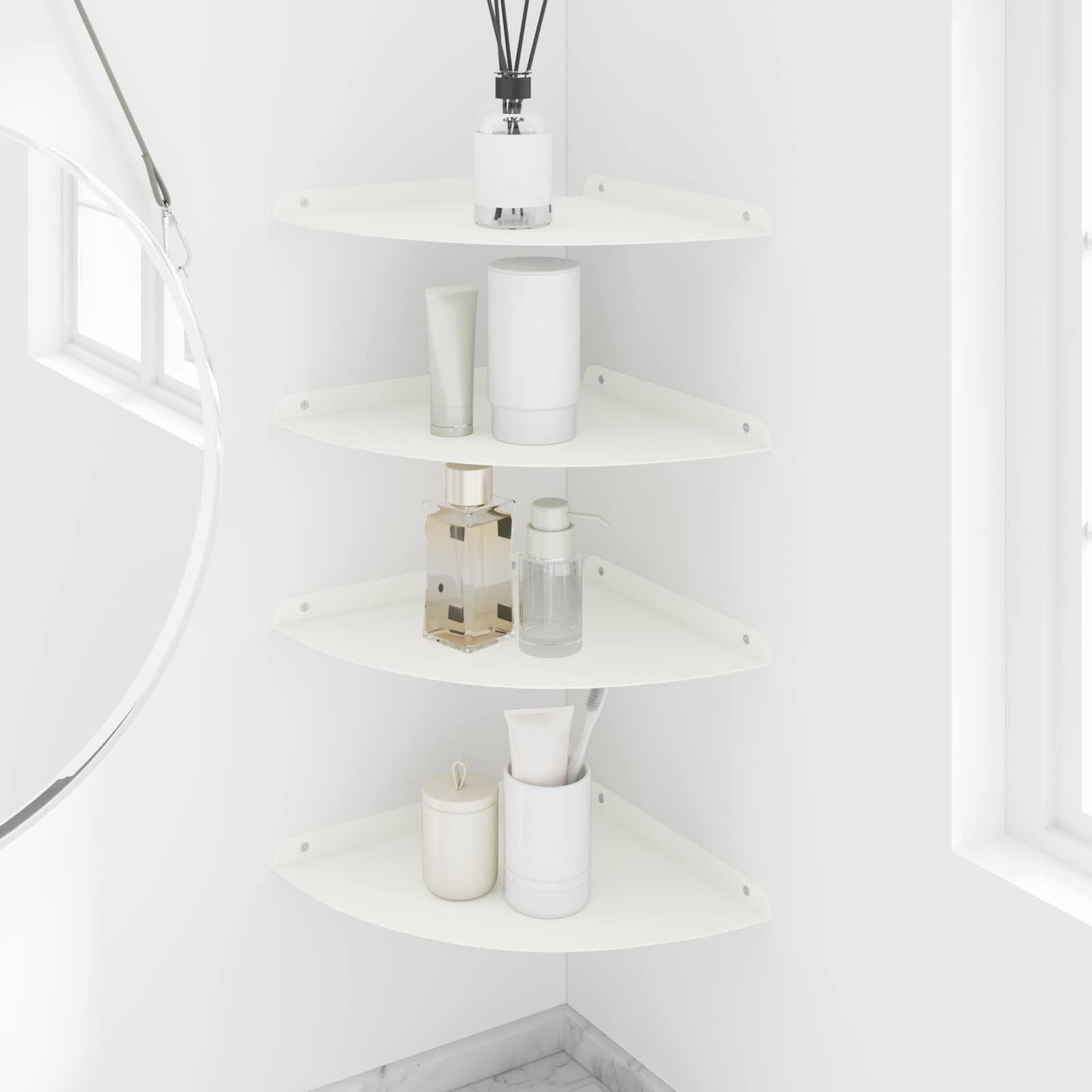 Floating Shelf with Shelf 4 pcs White 30 x 30 x 2 cm