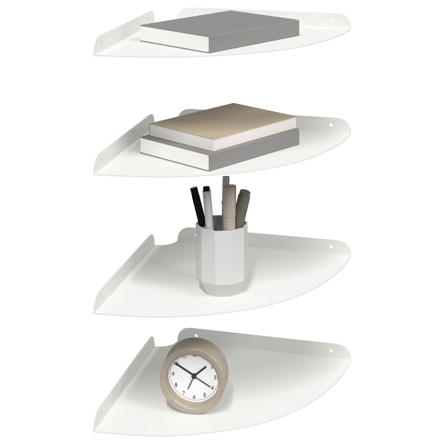 Floating Shelf with Shelf 4 pcs White 30 x 30 x 2 cm