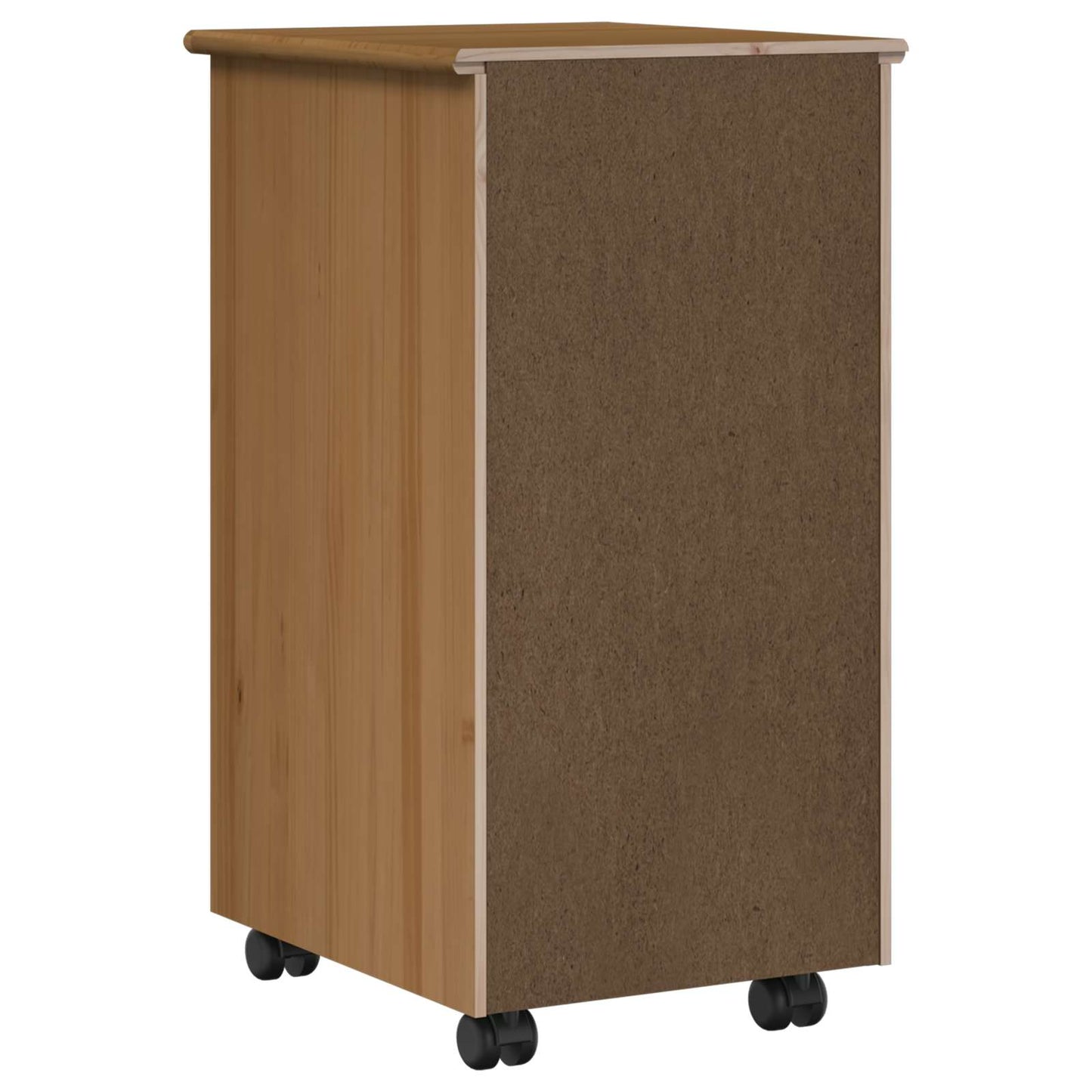 Rolling Cabinet Honey Brown 34 x 39 x 65.5 cm Solid Pine Wood