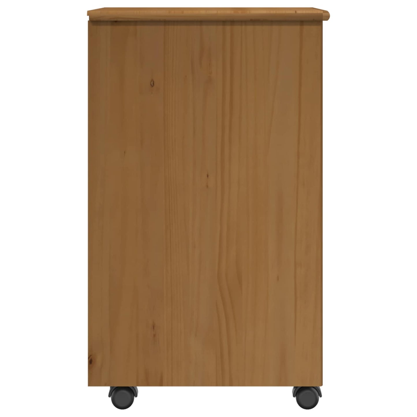 Rolling Cabinet Honey Brown 34 x 39 x 65.5 cm Solid Pine Wood