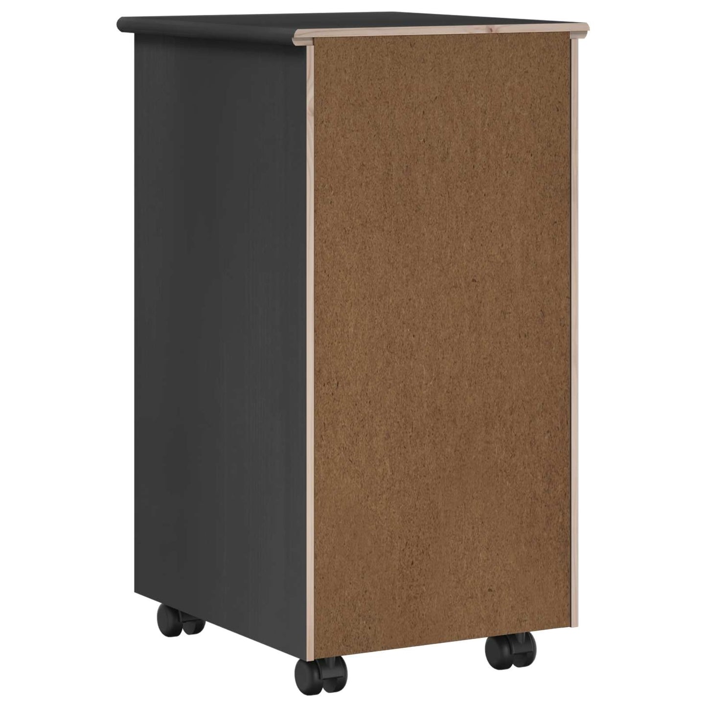 Rolling Cabinet Grey 34 x 39 x 65.5 cm Solid Pine Wood