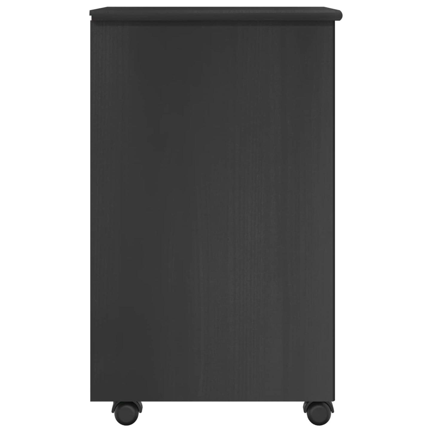 Rolling Cabinet Grey 34 x 39 x 65.5 cm Solid Pine Wood
