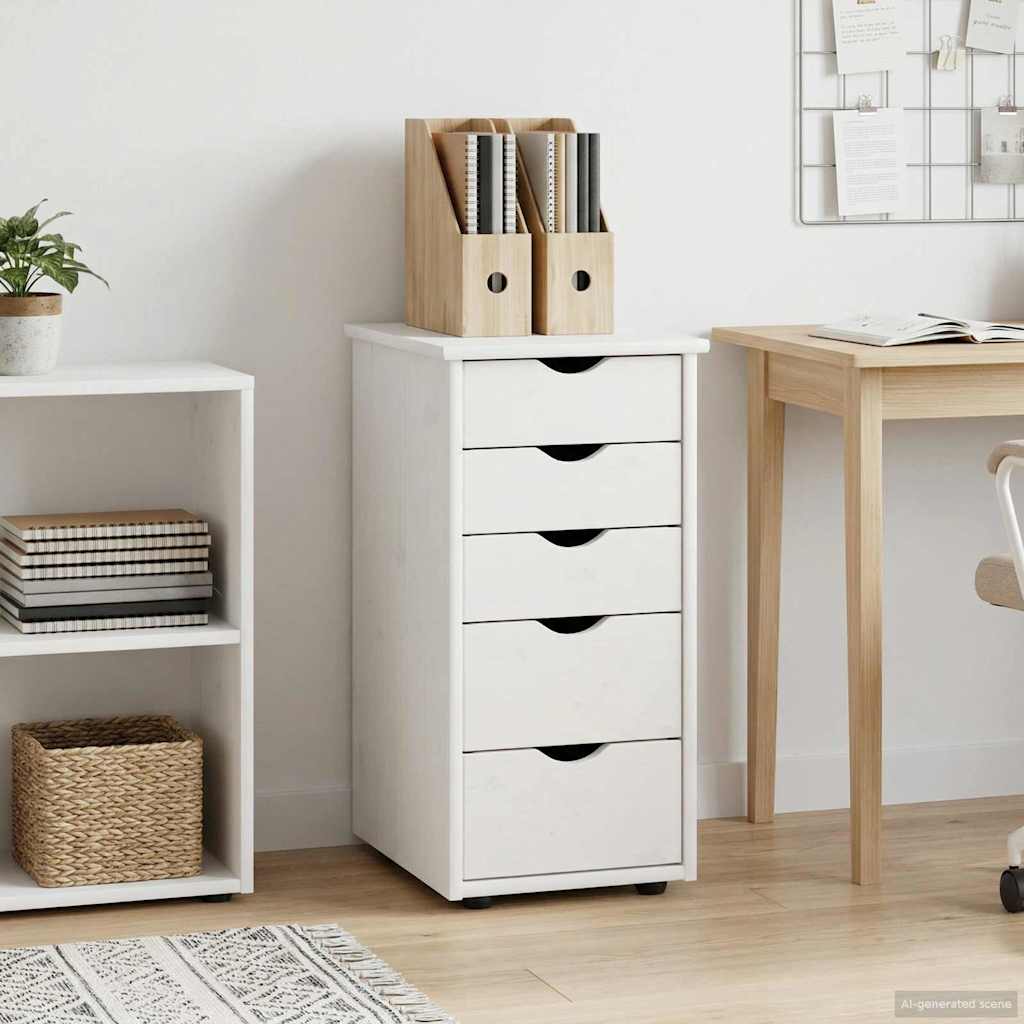 Cabinet White 34 x 39 x 61.5 cm Solid Pine Wood