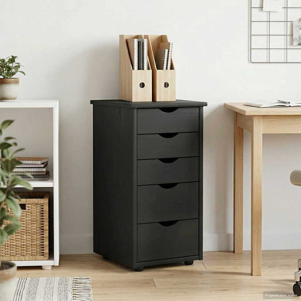 Cabinet Grey 34 x 39 x 61.5 cm Solid Pine Wood